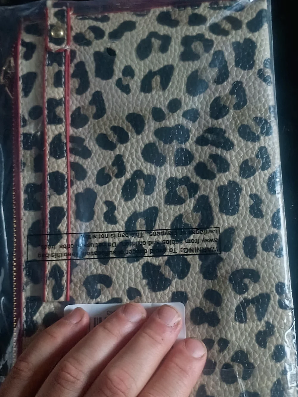 Leopard Print Women’s Wallet with Red Trim